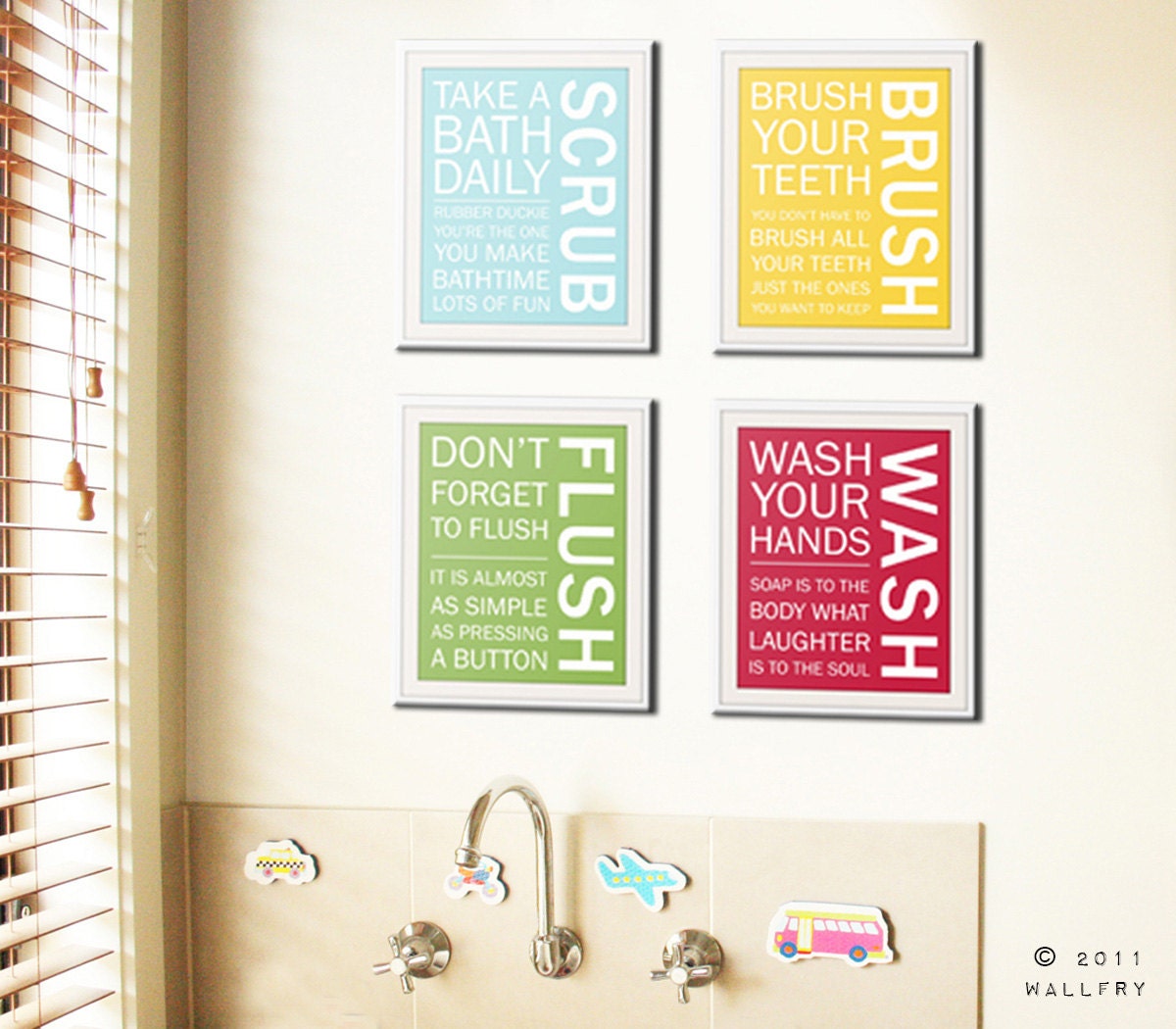 Bathroom art prints. Bathroom Rules. Kids bathroom wall