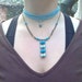 Light Turquoise and dark turquoise  Egyptian Scarab necklace