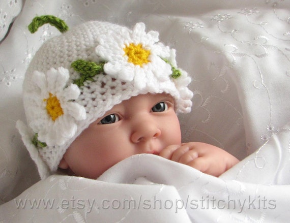 Crochet pattern for Daisy Chain hat in 4 sizes - INSTANT DOWNLOAD .pdf