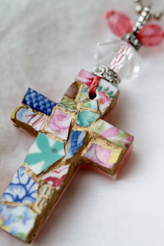 MOSAIC CROSS Pendant Mosaic Jewelry