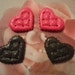 Kawaii colorful heart cracker cabochons 4 pcs