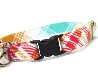 Rusty Red Plaid Cat Collar