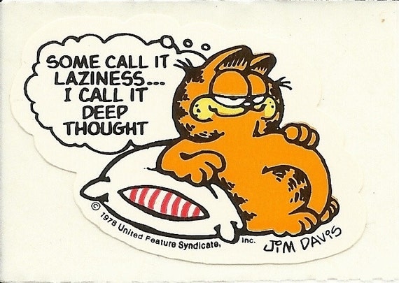 Vintage 80's Garfield Sticker by Stuckonstickers on Etsy