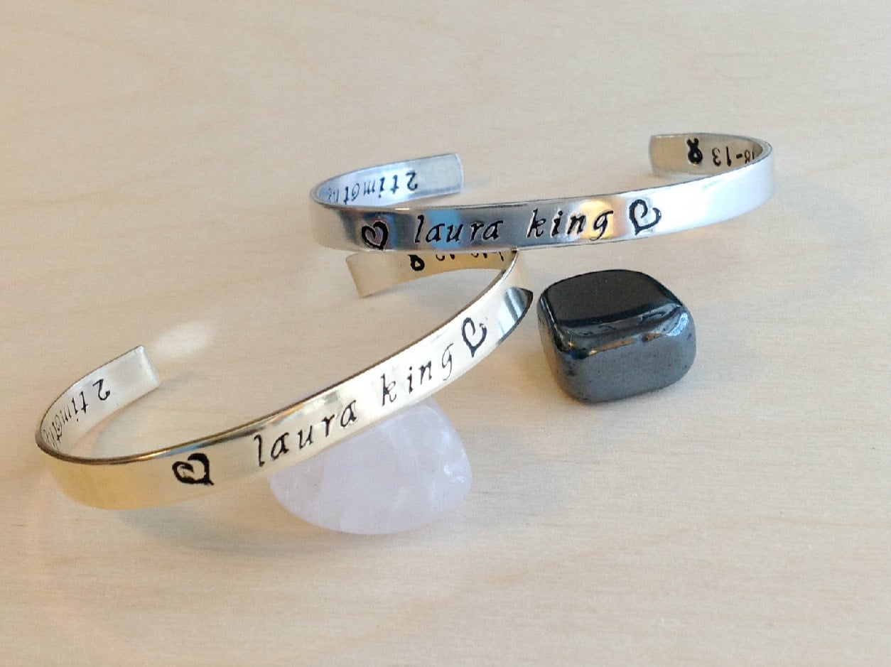 Quote Bracelet Custom Stamped Bracelet by BlueCornerCreasigns