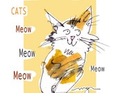 Items similar to You're the Cat's Meow Happy Birthday card on Etsy