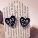 For Jayde - SAD GIRL - Small Black and White Heart Shaped Conversational Style Stud Post Earrings - Made to Order