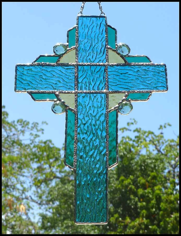 Stained Glass Cross Sun Catcher Glass Suncatcher Christian