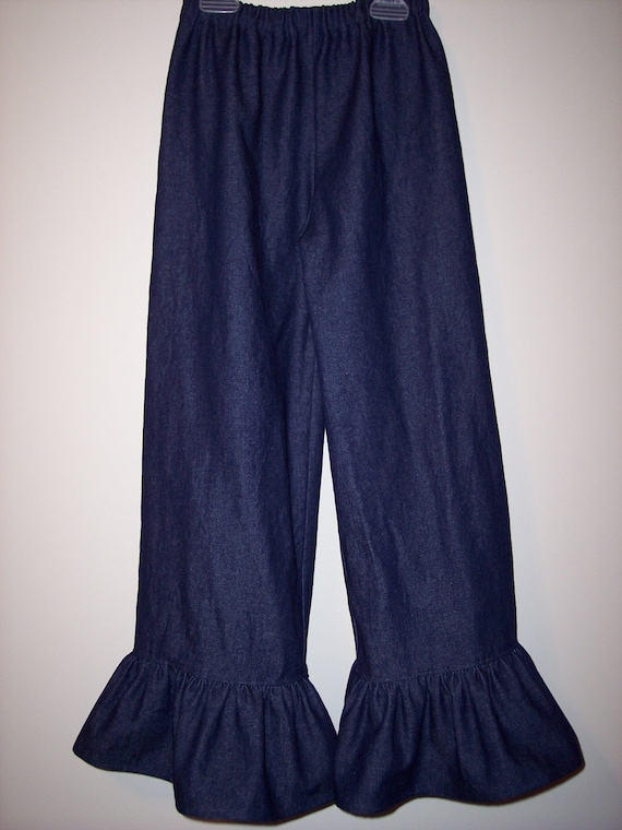 Girls size 6 Long Denim Ruffle Pants