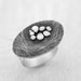 Geometric Ring, Oxidized Silver Statement Ring- Adjustable Ring