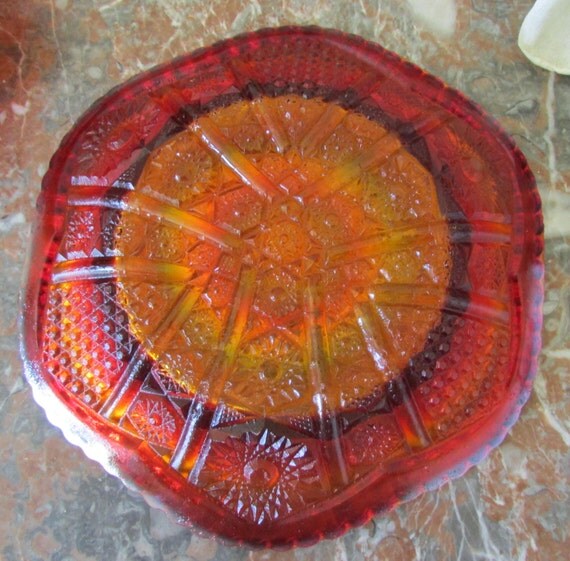 Carnival Glass Butter Dish