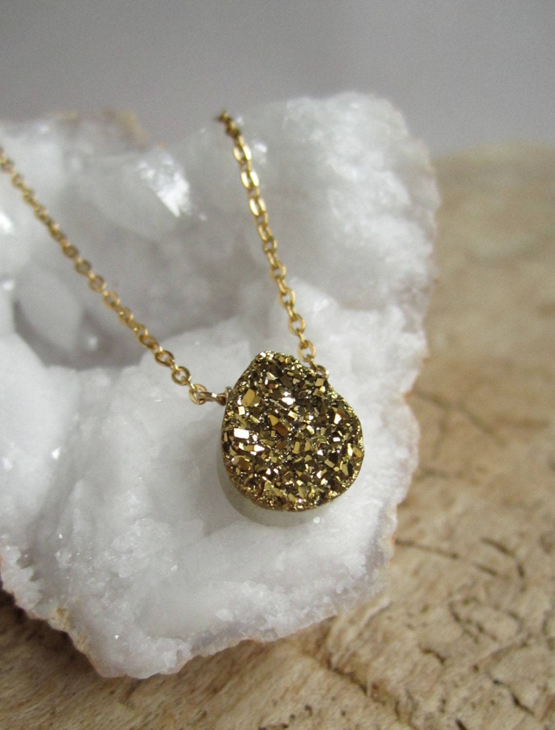 Gold druzy Clearance