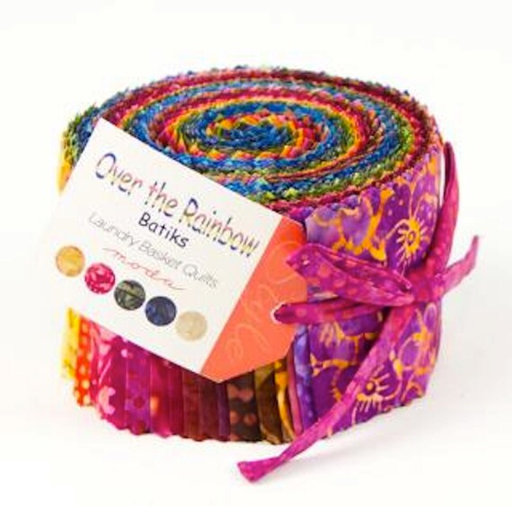 Moda Over the Rainbow Batiks Jelly Roll in Color Wheel 41013JR