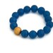 Teal blue stretch bracelet matte gold bohemian fashion