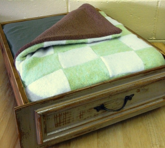 Pet Bed Upcycled Pet Bed made from Vintage Drawer and