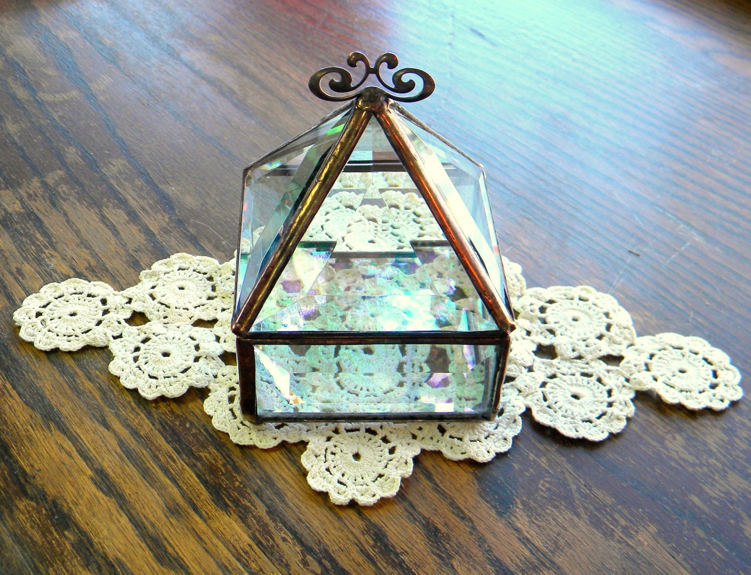 3 x 3 Stained Glass Jewelry Box Glass Box by shopworksofglass