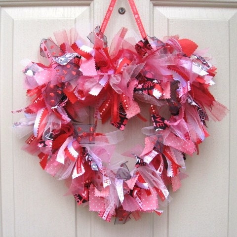 Valentines Day Wreath Pink Valentine Heart Wreath Ribbon