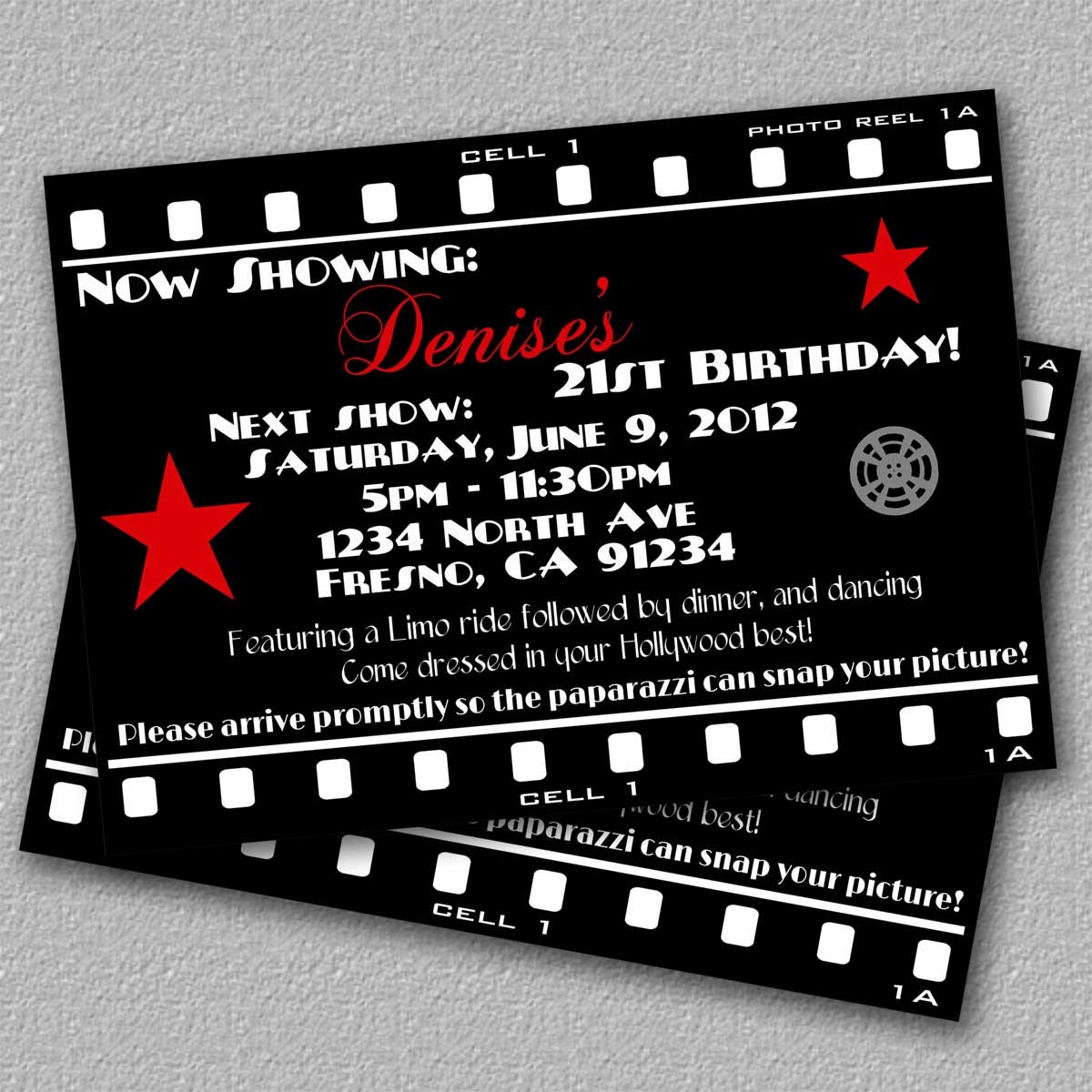 Printable Hollywood Invitations Templates 3