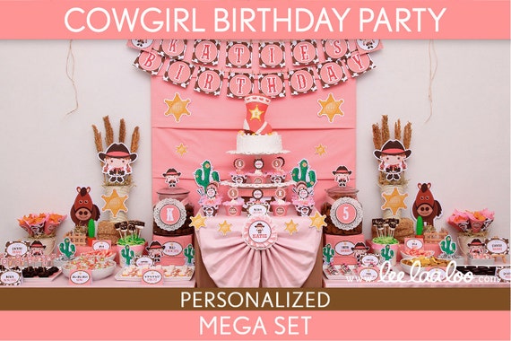 Cowgirl Birthday Party Package Collection Set Mega Personalized Printable // Cowgirl - B12Pz2 Il_570xn