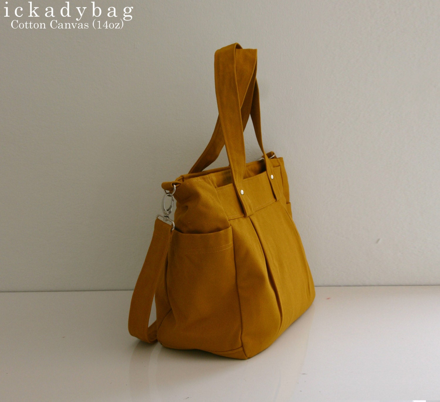 Stock clearance SALE Mustard canvas bag 3 compartments