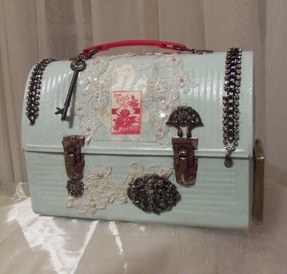 Retro Metal Purse, Steampunk Handbag, Lunch Box Carryall, Unique