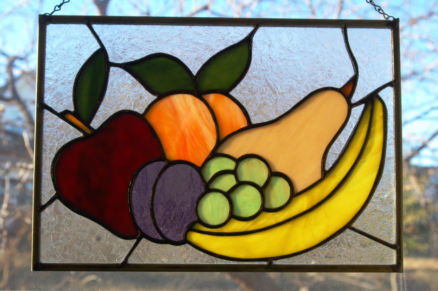 Stained Glass Fruit Panel