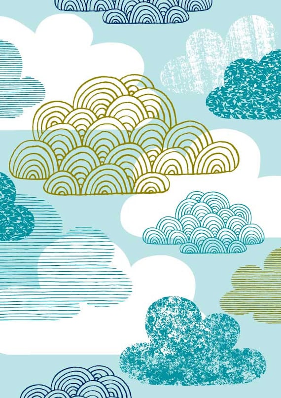 Blue Clouds, limited edition giclee print