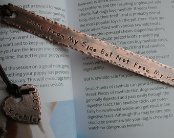 Personalized Handstamped Custom Bookmark with Quote or Special Message-Gone From My Side But Not From My Heart