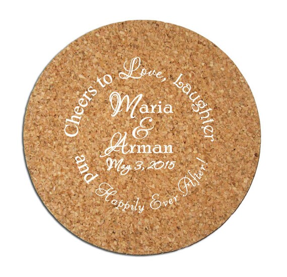 500 Wedding Favor Custom Personalized Cork Coasters