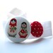 Fabric buttons stretch elastic headband, girls headband, Matryoshka