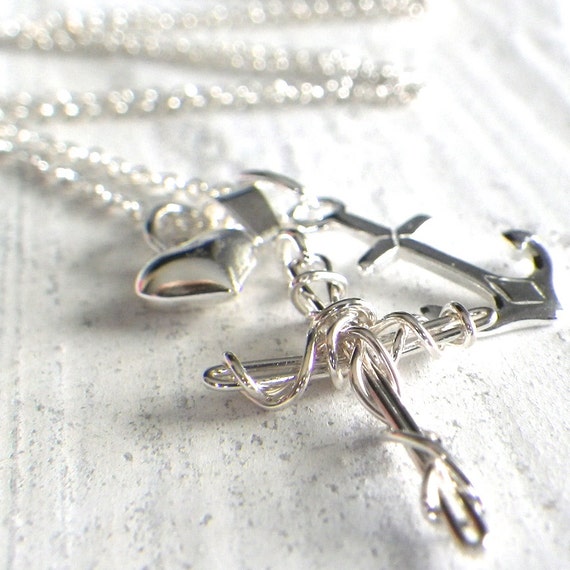 faith hope love necklace sterling silver