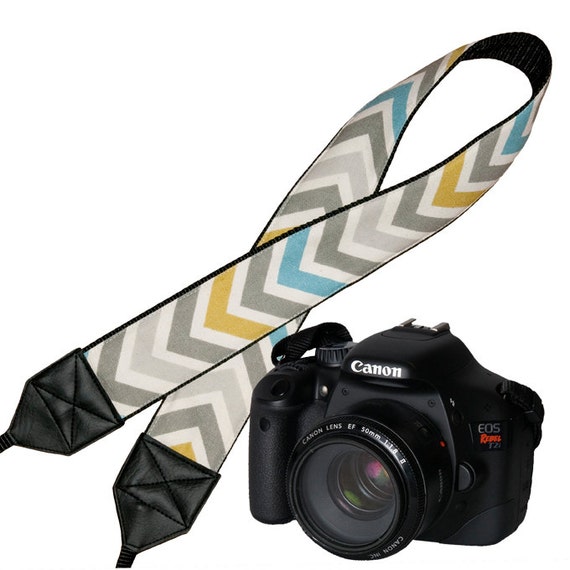Items similar to Chevron Deluxe Padded Camera Shoulder Strap, Women's