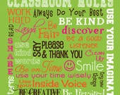 CLASSROOM RULES SIGN - Personalized Teacher Gift - Canvas Word Art - Ready to Hang 10" x 12" Other sizes/colors available Il_170x135