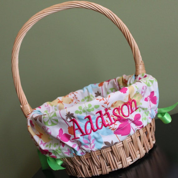 Personalized Easter Basket Liner - Enchanted Butterfly