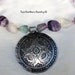Rainbow Fluorite Necklace - Floral Pendant - Gemstone Necklace - Beaded Necklace - Gift For Her - Mothers Day - Purple Stone