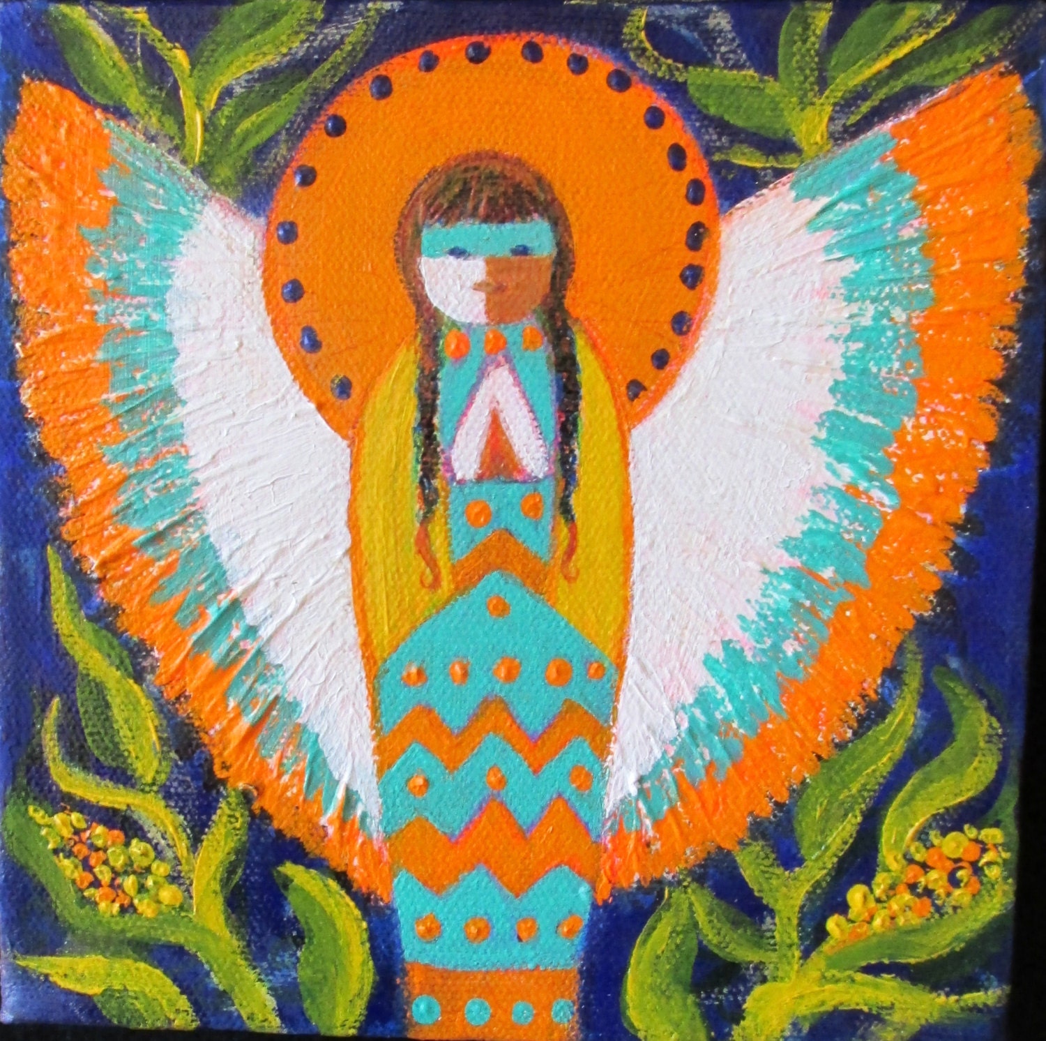 Ooak Native Style Folk Art Corn Maiden Angel By Conmismanos