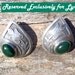 RESERVED for LYNNE Vintage Sterling Malachite Earrings Stamped Appliquéd Stylized Tulip Design Natural Green Malachite Jewelry Pierced Ears