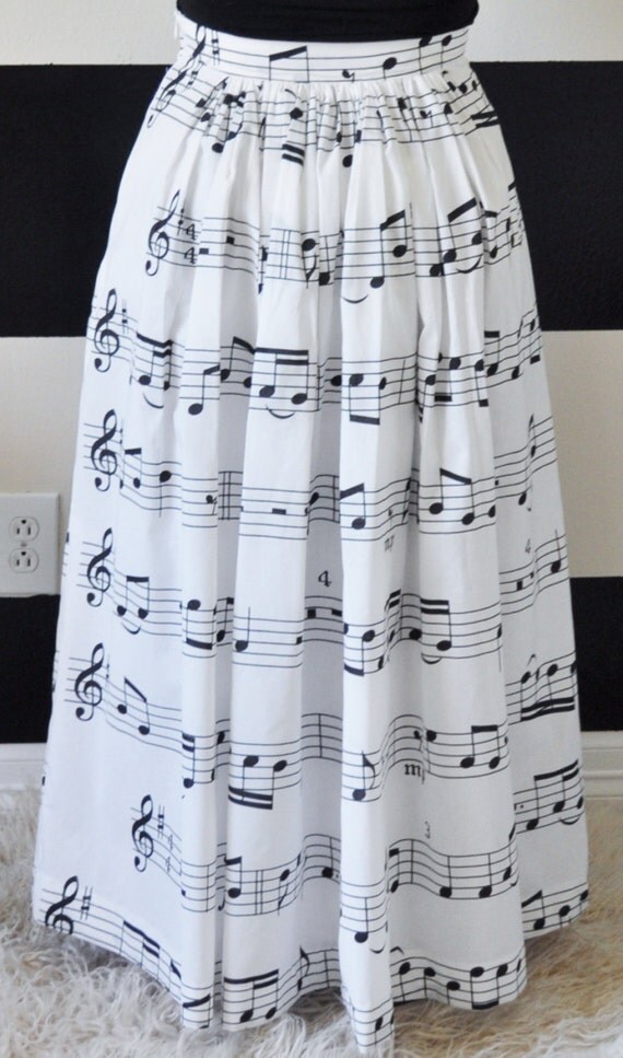 ReservedMusic note Skirt full pleated and gathered mini