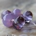 lampwork glass bead set - transparent and opaque purples with fine silver