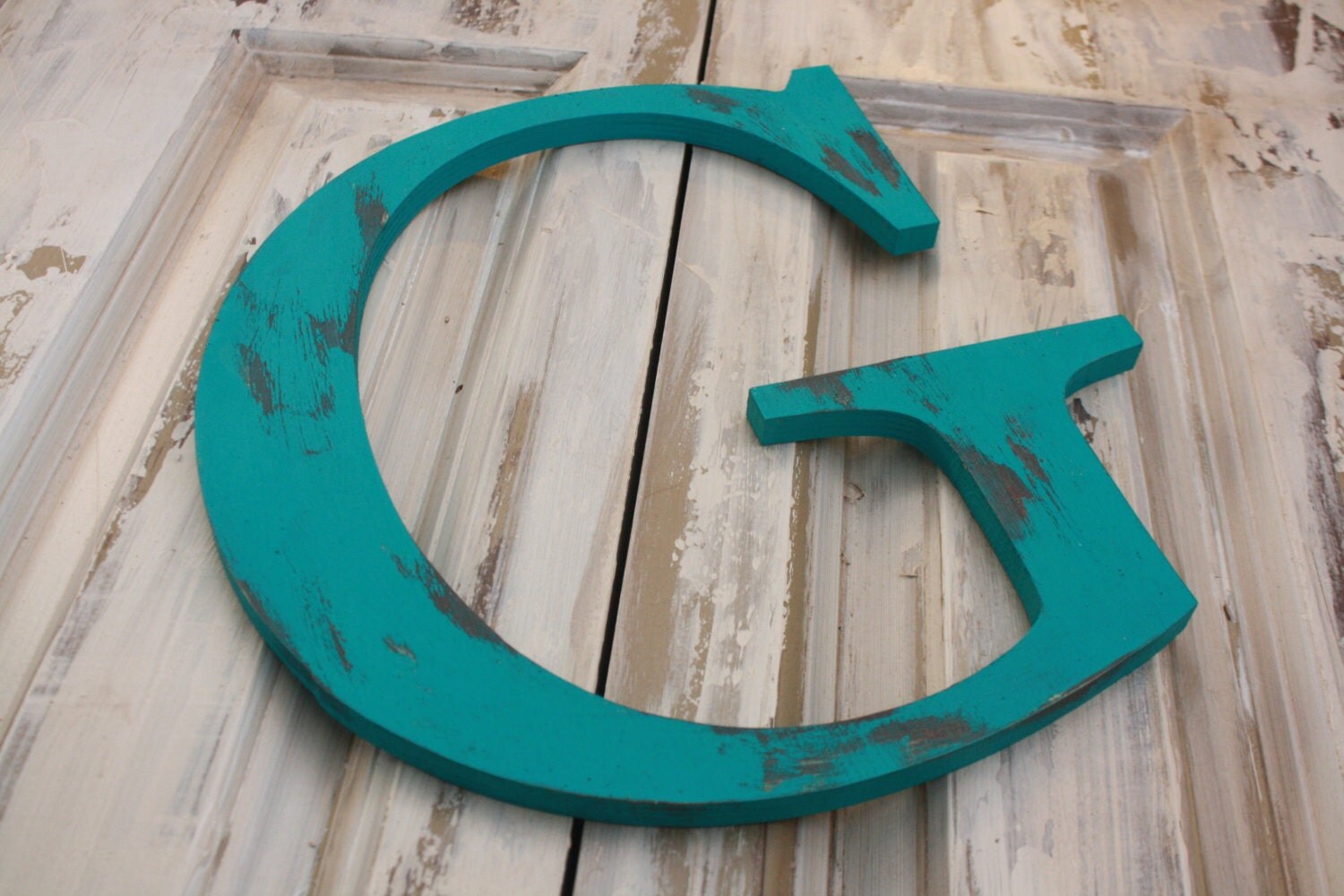 12 Distressed painted letter you CHOOSE letter/color