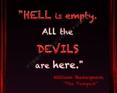 Items similar to William Shakespeare The Tempest Goth Quote Art 5x7 ...