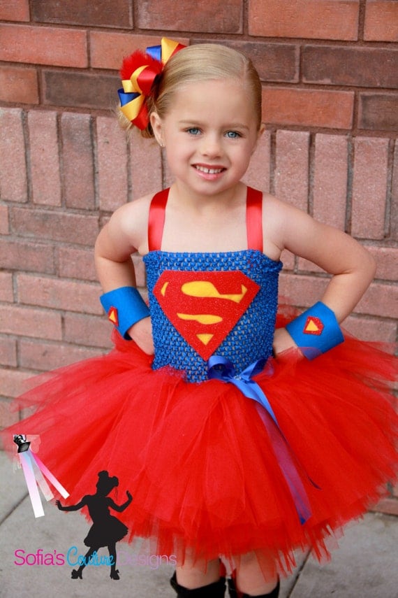 Super girl superhero tutu dress and costume
