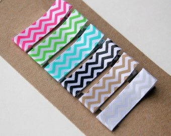 Baby Hair Clips, Mini Hair Clips for Baby, infant hair clip, toddler, teen, adult, Chevron Hair Clippies, Birthday Party Favors 2 SIZES
