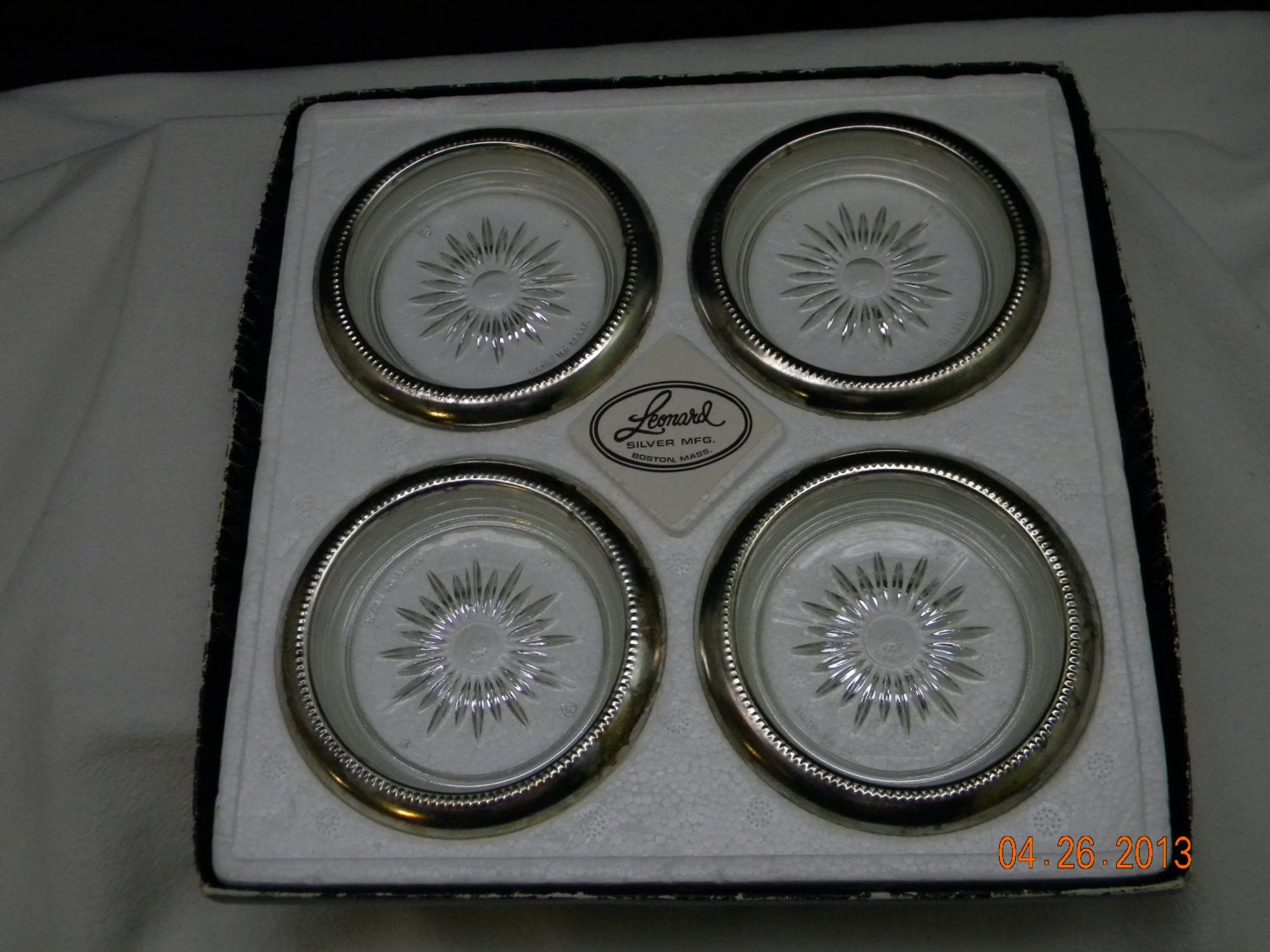 Leonard Silver Plate Coasters, serving, wedding, cup coasters Haute Juice