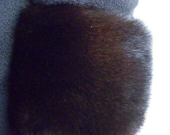 Real Mahogany Mink Fur Detachable Cuffs made in usa new
