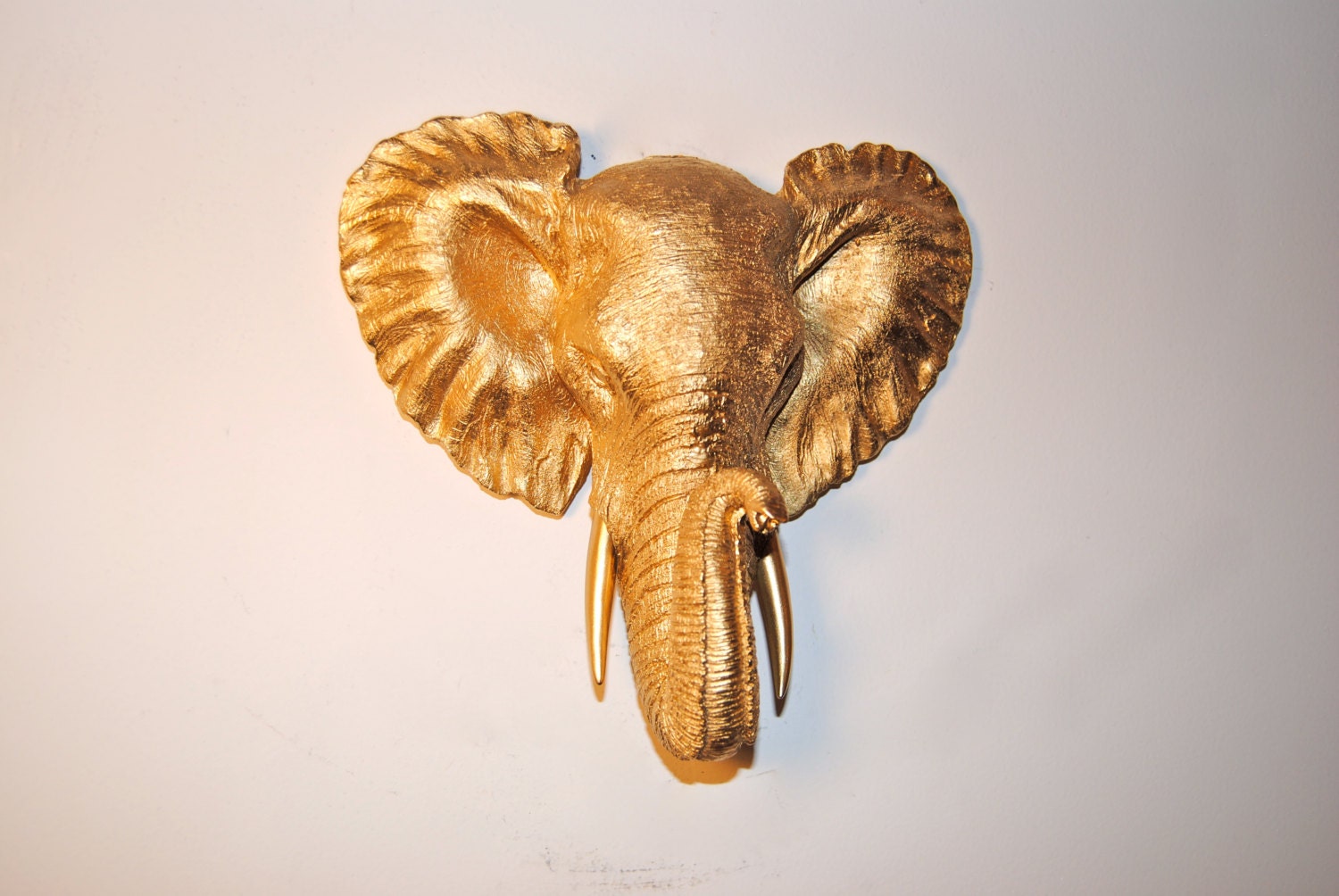 Elephant Head Wall Mount Miniature Gold Elephant Wall Mount