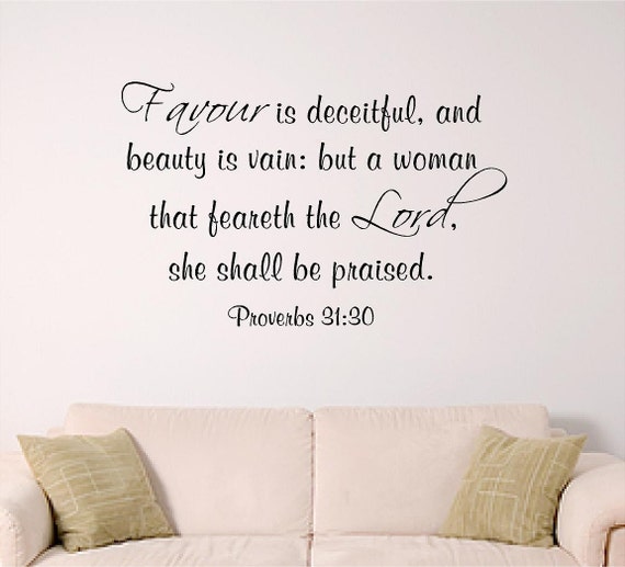 verses wedding favorite kjv art bible Proverbs verse 31:30 wall