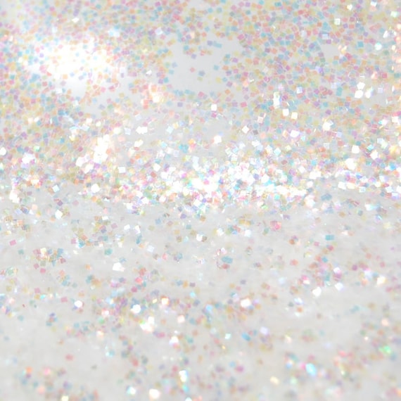 White SOLVENT RESISTANT Holographic Glitter 0.035 SQUARES 1