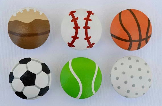 Sports Knobs Dresser Drawer Knobs by FrogsAndFairytales on Etsy