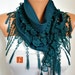 Emerald Green Heart Scarf - Pashmina Scarf Cowl Scarf Gift Ideas For Her Women's Fashion Accessories - fatwoman