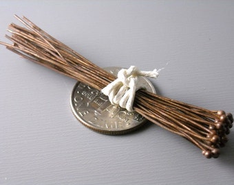 HEADPIN-CPPR-24G-50MM - 50 Antique Copper Ball End Headpins (24 guage) - 2 inches